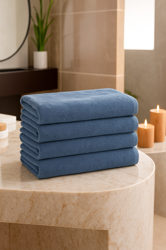 Bath Towel 70 x 140 CM [Set of 4] Navy